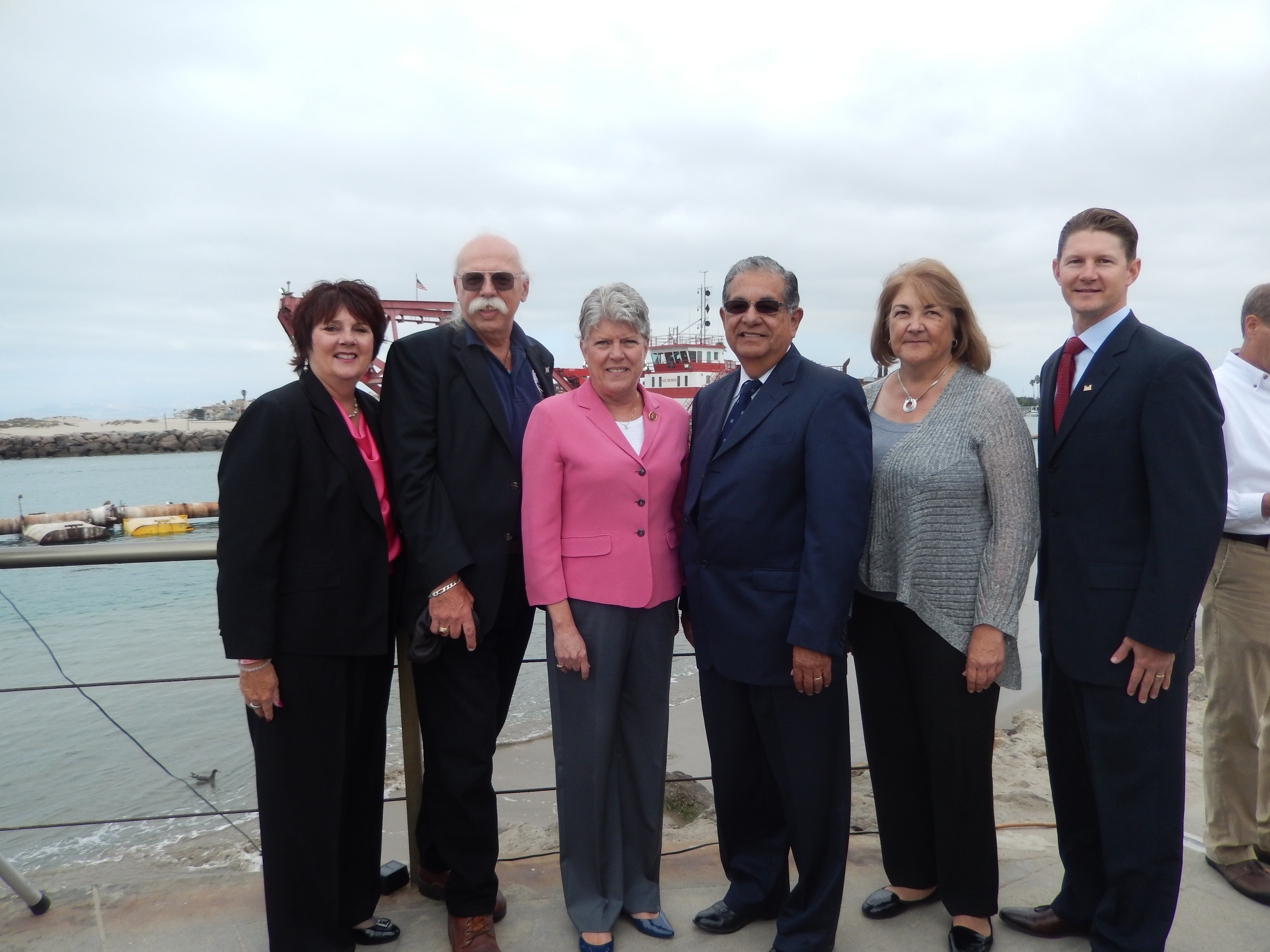 Congresswoman Brownley with local leaders and U.S. Army Corps of Engineers at Channel Islands Harbor dredging press conference