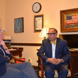 Brownley with  California Department of Veterans Affairs Secretary Vito Imbasciani