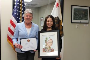 Brownley with Congressional Art Competition Winner, Annie Sun